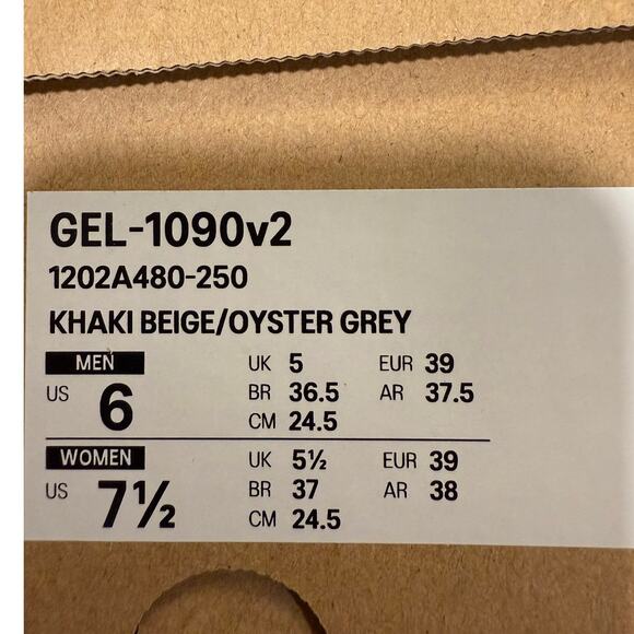 NEW Asics GEL-1090v2 Cream 1202A480-250 Women's Size 7.5 Running Sneakers - Picture 6 of 7